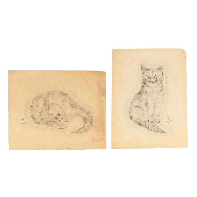 leonard-tsuguharu-foujita-french-japanese-1886-1968-two-plates-from-i-the-book-of-cats-i
