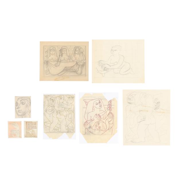 emilio-amero-mexican-1901-1976-eight-original-sketches