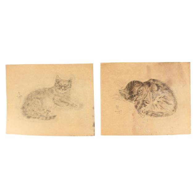 leonard-tsuguharu-foujita-french-japanese-1886-1968-two-plates-from-i-the-book-of-cats-i