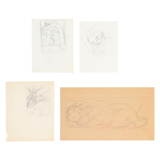 emilio-amero-mexican-1901-1976-four-original-sketches
