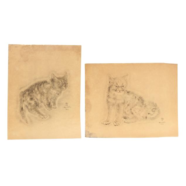 leonard-tsuguharu-foujita-french-japanese-1886-1968-two-plates-from-i-the-book-of-cats-i