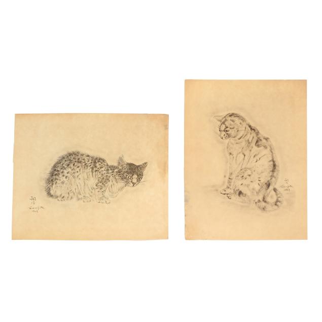 leonard-tsuguharu-foujita-french-japanese-1886-1968-two-plates-from-i-the-book-of-cats-i