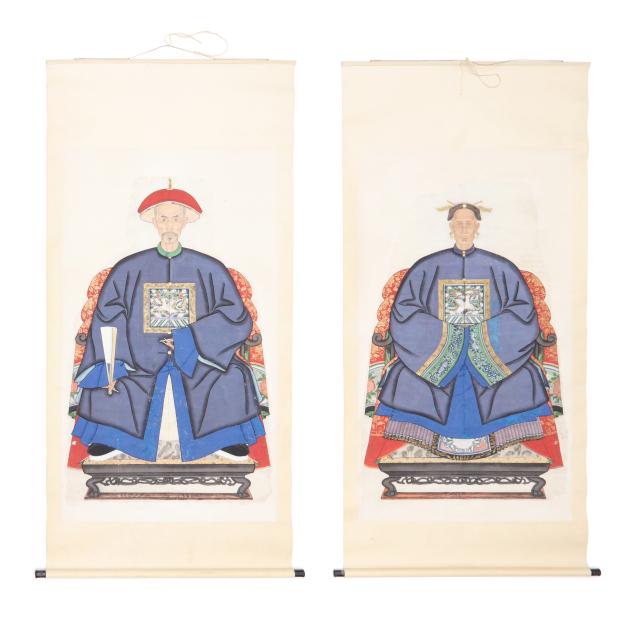 a-pair-of-large-chinese-ancestor-portraits-hanging-scrolls