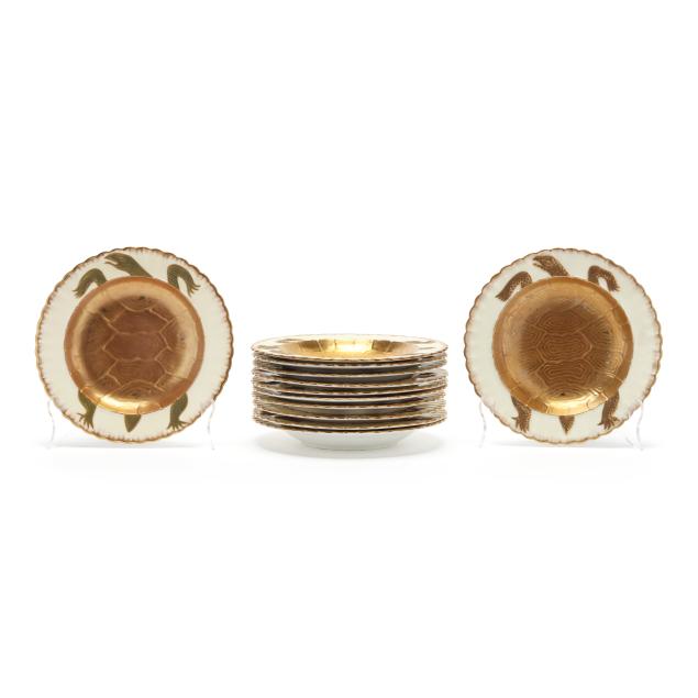 twelve-aesthetic-movement-porcelain-bowls-with-turtles-including-edwin-james-drew-bodley