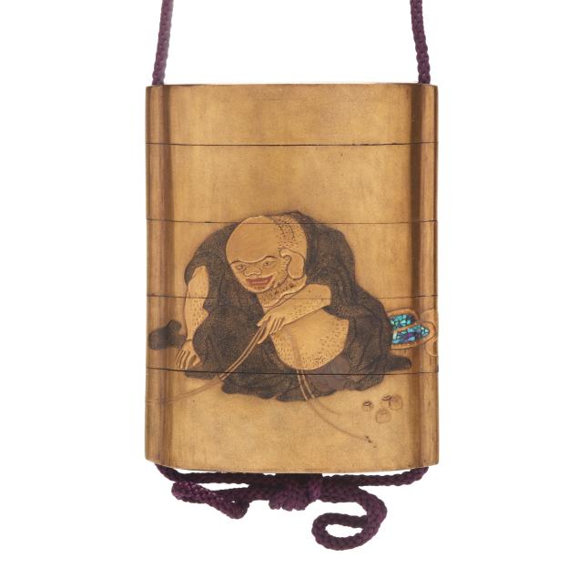 a-japanese-gold-lacquer-inro-with-hotei-by-kajikawa