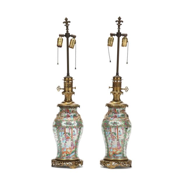 a-pair-of-large-chinese-export-rose-medallion-vase-table-lamps-with-ormolu-mounts