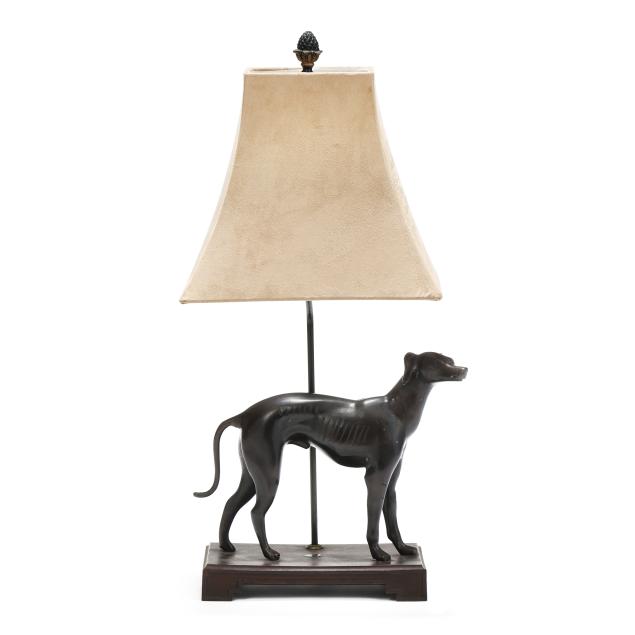 patinate-bronze-hound-table-lamp-with-shade