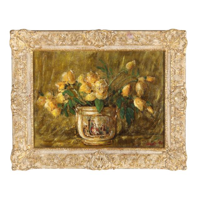 american-school-mid-20th-century-still-life-with-yellow-tulips