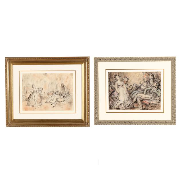 harold-hope-read-english-1882-1959-two-framed-boudoir-scenes