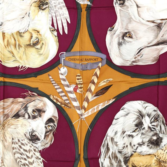 Silk Chiens Au Rapport Scarf, Hermès (Lot 1346 - Estate Jewelry