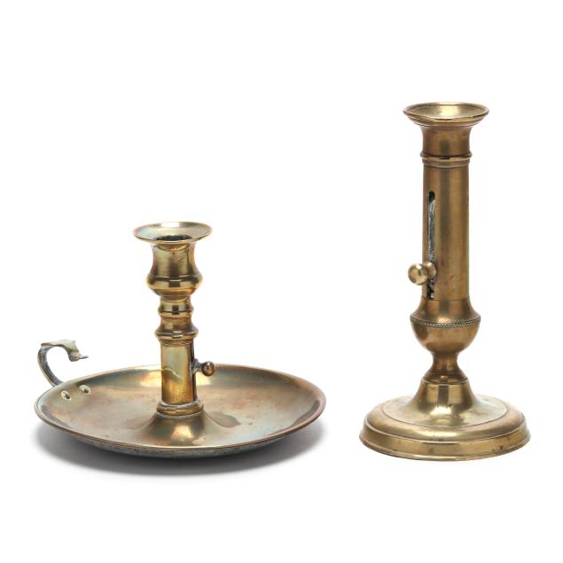 two-antique-brass-push-up-candleholders