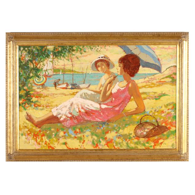 enzo-russo-italian-b-1936-women-reclining-on-a-beach