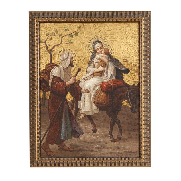 vintage-faux-mosaic-of-the-holy-family-on-the-flight-to-egypt