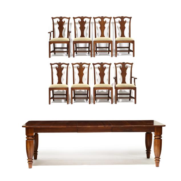 bob-timberlake-for-lexington-cherry-dining-table-and-set-of-eight-cherry-dining-chairs