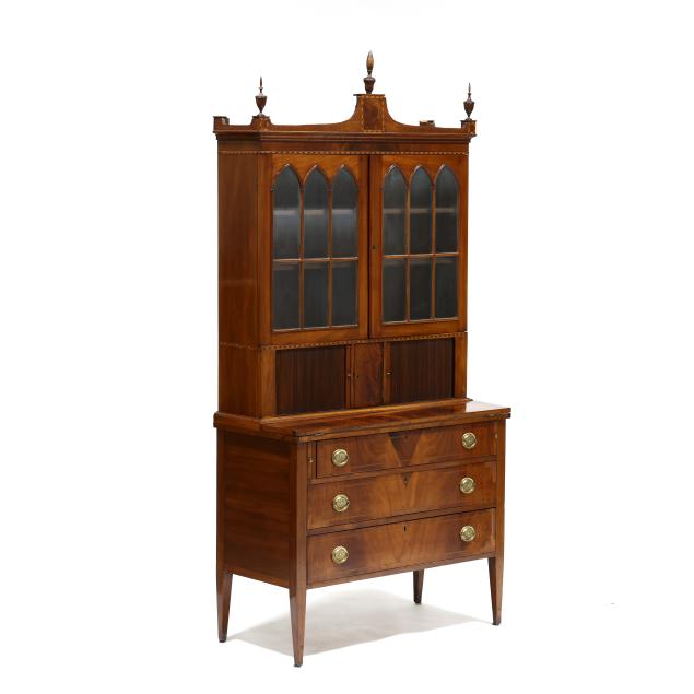 federal-inlaid-mahogany-tambour-writing-desk-and-bookcase