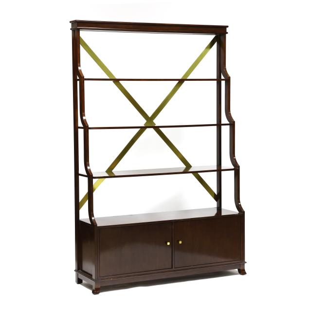 modern-history-large-mahogany-and-brass-open-bookcase