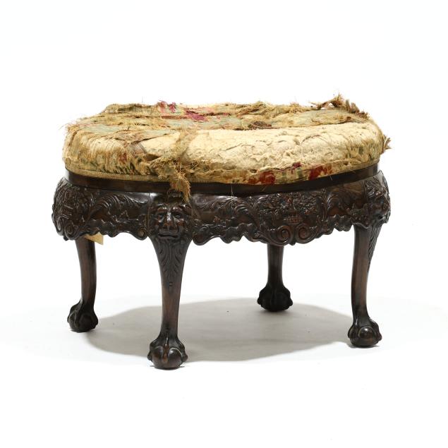 english-rococo-revival-large-carved-mahogany-stool