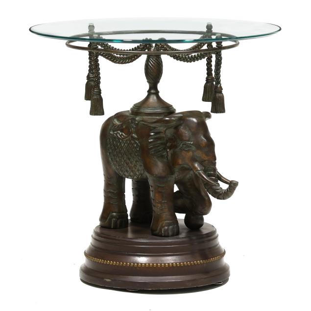 attributed-maitland-smith-bronze-glass-and-wood-elephant-side-table