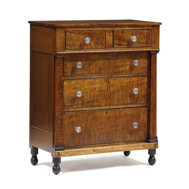 american-walnut-and-tiger-maple-sheraton-chest-of-drawers