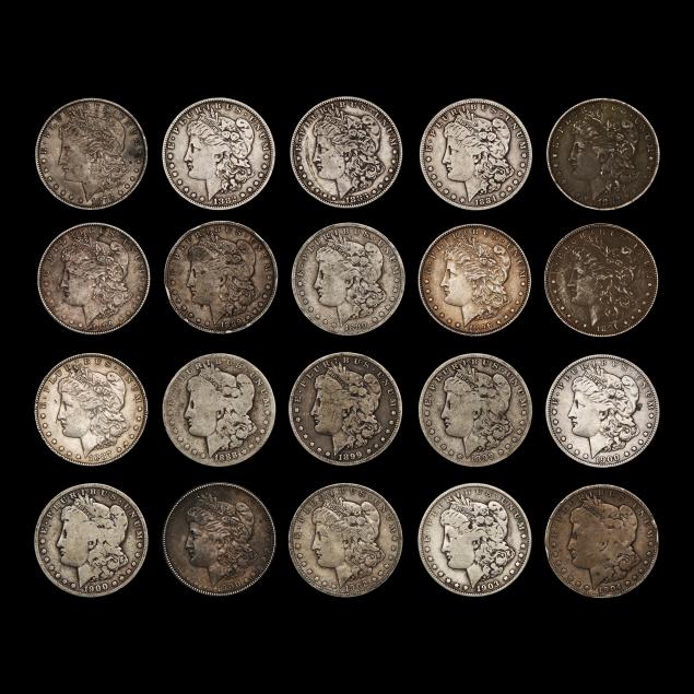 twenty-20-circulated-morgan-silver-dollars