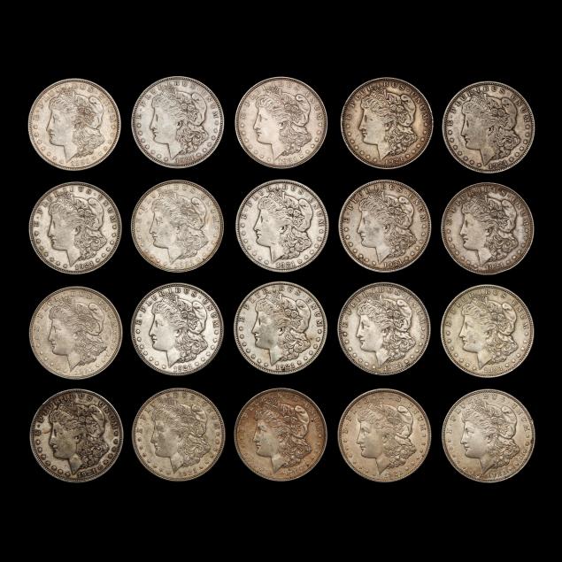 twenty-20-circulated-1921-morgan-silver-dollars