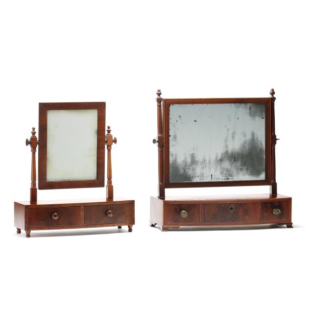 two-antique-english-mahogany-bowfront-shaving-mirrors