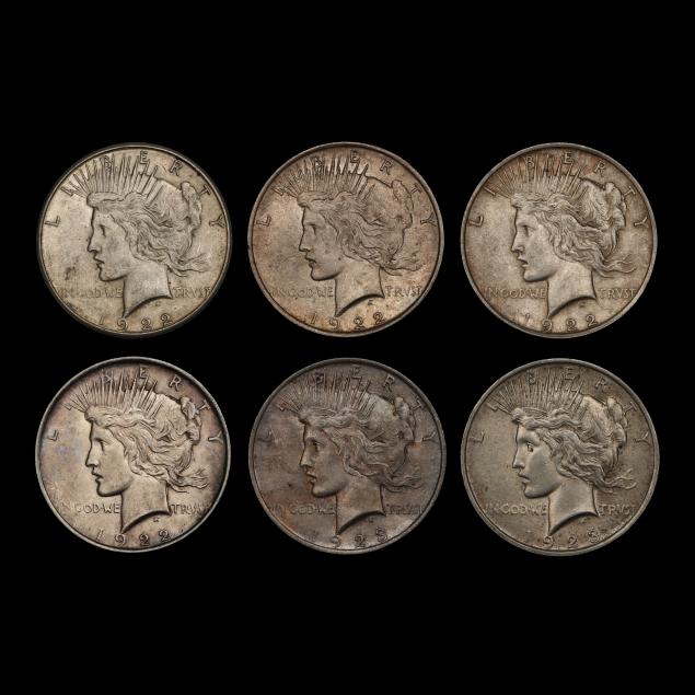 six-6-attractive-peace-silver-dollars