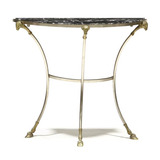 neoclassical-style-marble-steel-and-brass-diminutive-console-table
