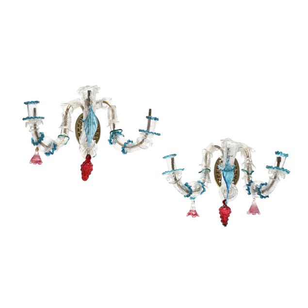 pair-of-venetian-rezzonico-glass-and-brass-sconces