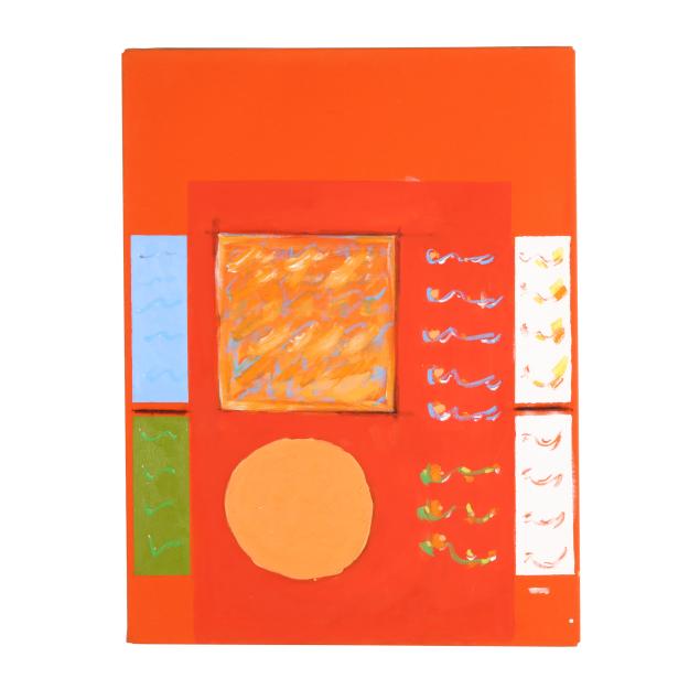 edwin-freeland-abie-harris-nc-b-1934-abstract-on-orange