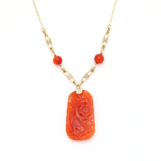vintage-gold-and-carved-carnelian-necklace