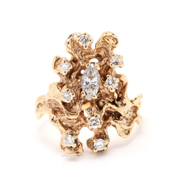 gold-and-diamond-nugget-ring