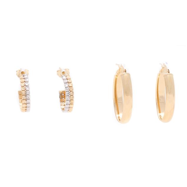 two-pairs-of-gold-hoop-earrings