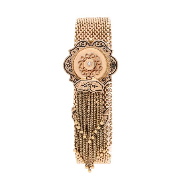 victorian-gold-enamel-and-seed-pearl-tassel-slide-bracelet