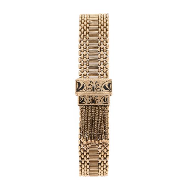 victorian-gold-and-enamel-tassel-slide-bracelet