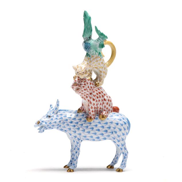herend-i-musicians-of-bremen-i-porcelain-figure