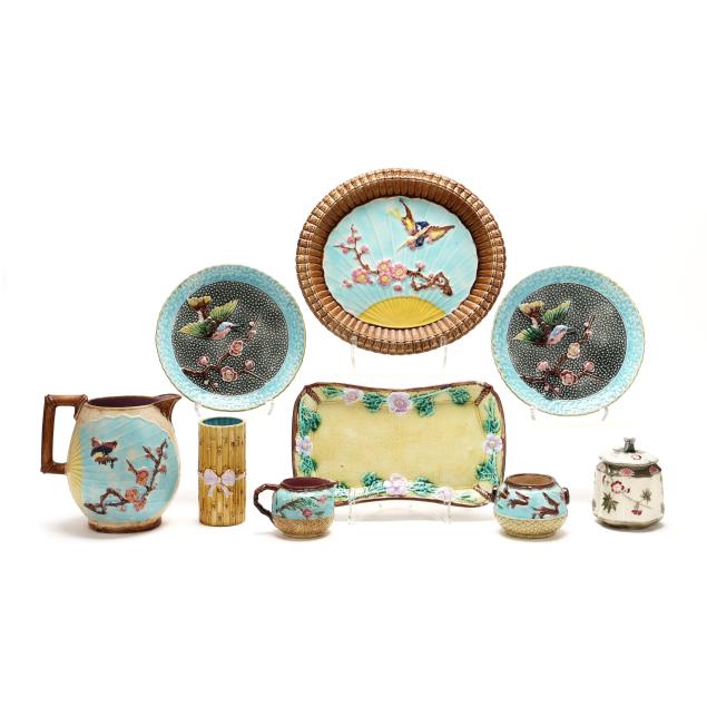 nine-pieces-of-assorted-majolica-tableware