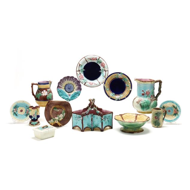 13-pieces-of-assorted-majolica-tableware
