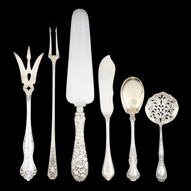six-assorted-sterling-silver-flatware-servers
