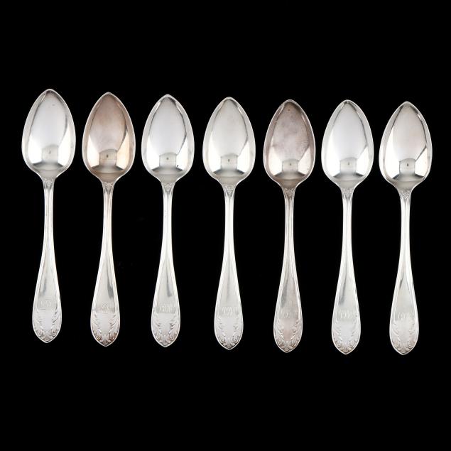 set-of-seven-sterling-silver-teaspoons-by-bailey-co