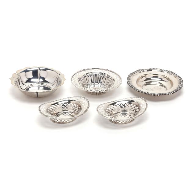 five-american-sterling-silver-bon-bon-dishes