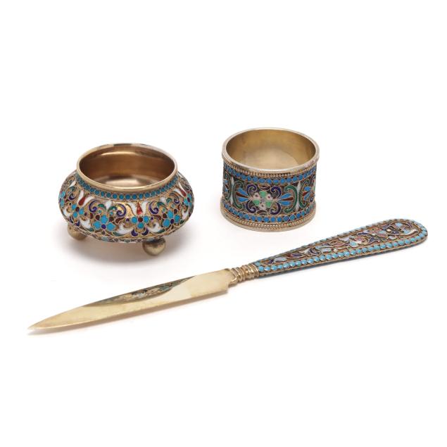 three-russian-silver-gilt-cloisonne-enameled-accessories