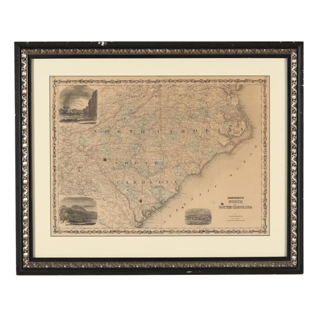 johnson-s-civil-war-era-map-of-north-and-south-carolina