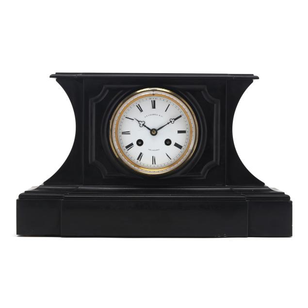neoclassical-style-slate-mantle-clock-retailed-by-j-e-caldwell-co