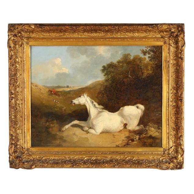 attributed-john-frederick-herring-sr-english-1795-1864-i-grey-horse-breaking-down-to-hunt-beyond-i