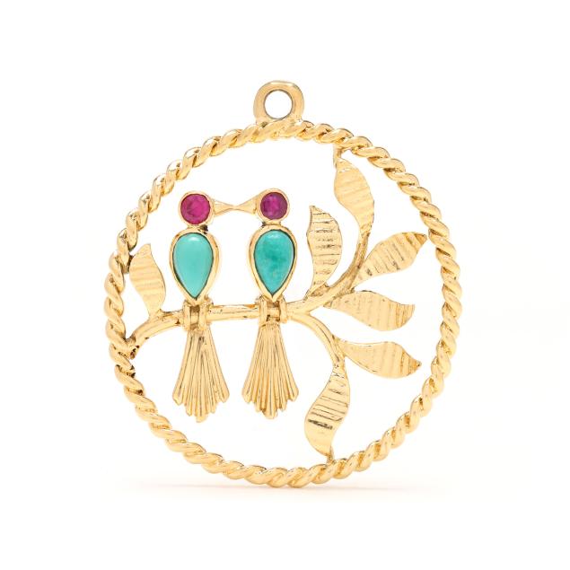 vintage-gold-ruby-and-turquoise-lovebird-charm-van-cleef-arpels