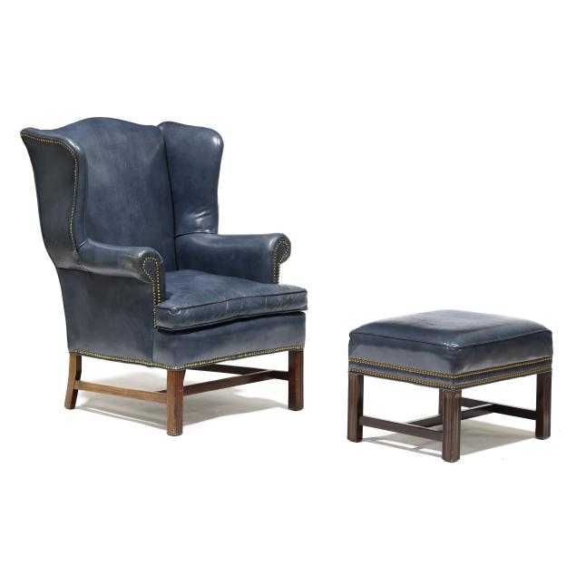 old-hickory-tannery-chippendale-style-leather-upholstered-easy-chair-and-ottoman