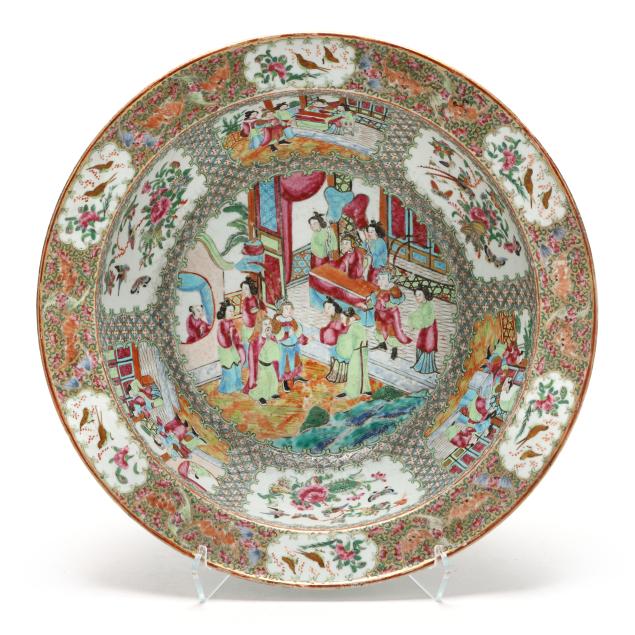 a-large-chinese-export-porcelain-rose-medallion-center-bowl