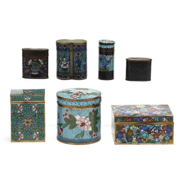 a-group-of-seven-asian-cloisonne-covered-boxes