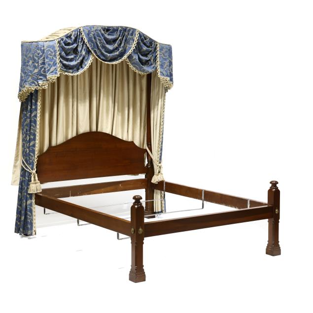 pug-moore-nc-queen-size-cherry-tall-post-bed-with-tester